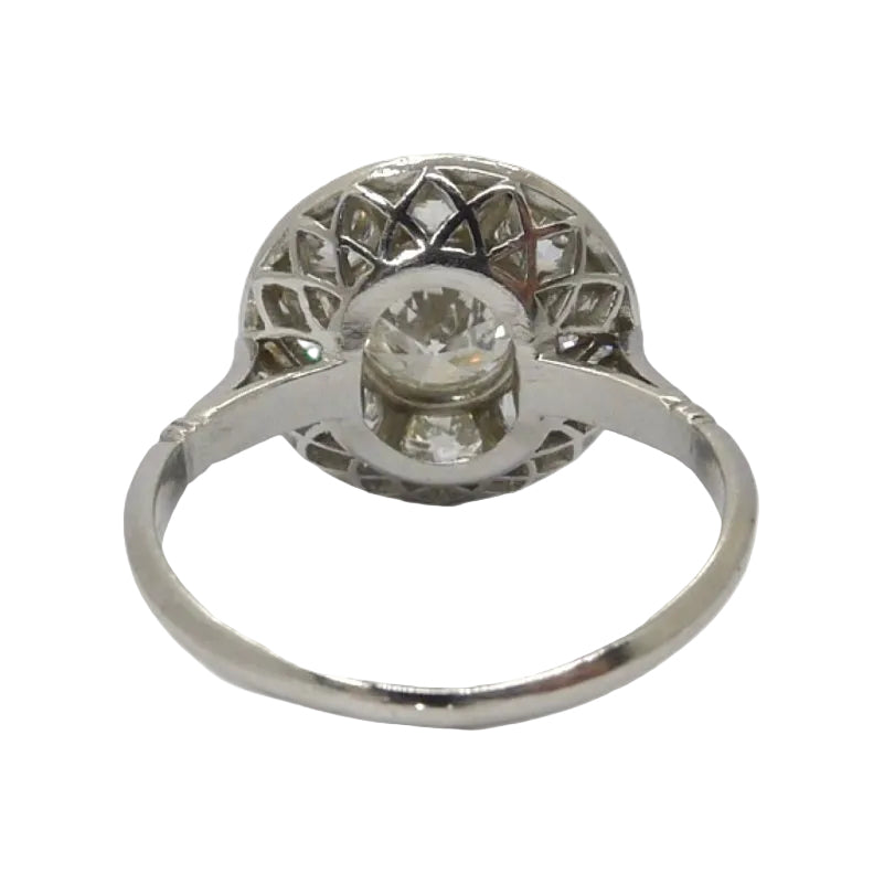 Bague marguerite en platine et diamants - Castafiore