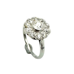 Bague Marguerite en platine et diamants - Castafiore
