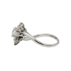 Bague Marguerite en platine et diamants - Castafiore