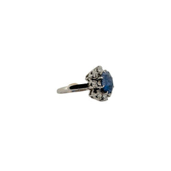Bague Marguerite en platine, saphir et diamants - Castafiore