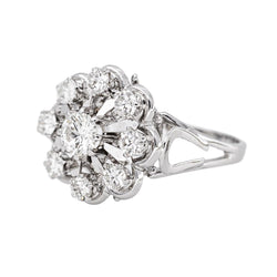 Bague Marguerite Or blanc Diamant - Castafiore