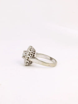 Bague marguerite or platine diamants 1,2 ct - Castafiore