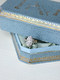 Bague Marquise Ancienne Diamants 1,30 Cts Or rose - Castafiore