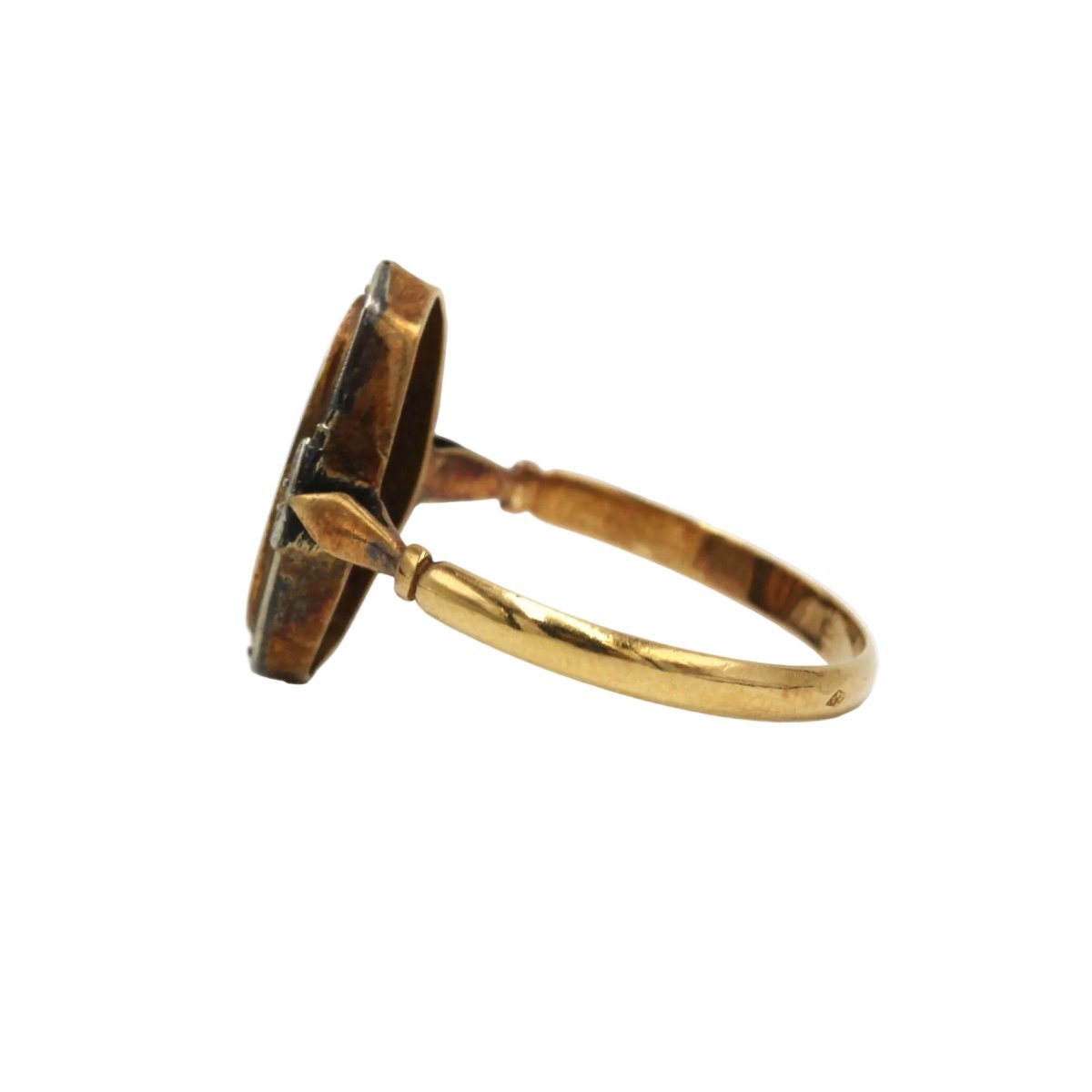Bague Marquise DENANOT en or jaune et émail - Castafiore