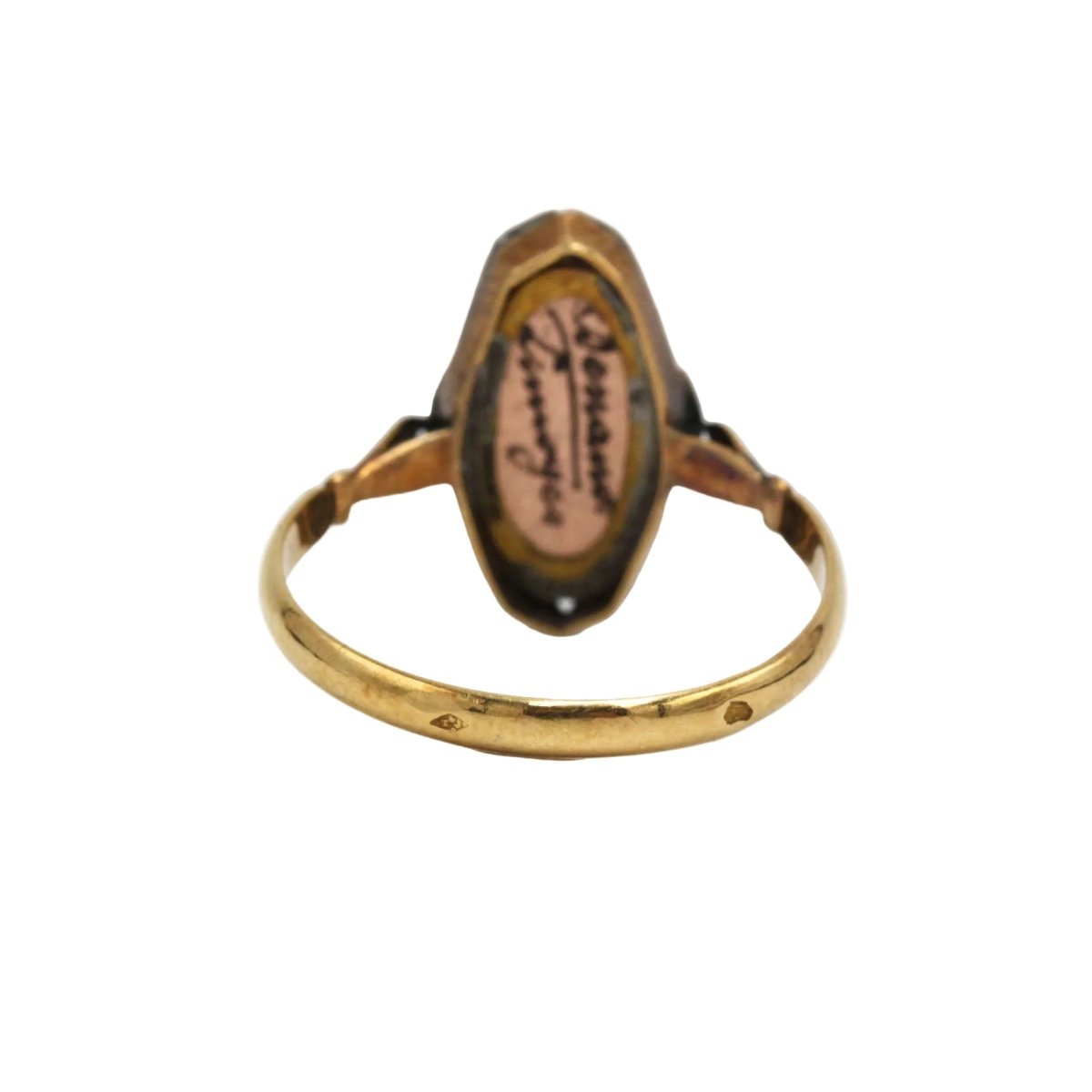 Bague Marquise DENANOT en or jaune et émail - Castafiore