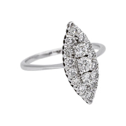 Bague Marquise en or blanc et diamants - Castafiore