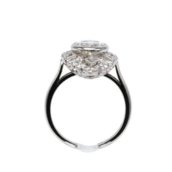 Bague Marquise en or blanc et diamants - Castafiore