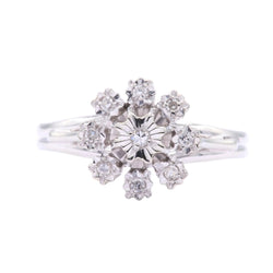 Bague Marquise en or blanc et diamants - Castafiore