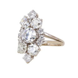 Bague Marquise en or blanc et diamants - Castafiore