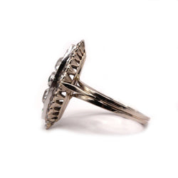 Bague Marquise en or, émeraude et diamants - Castafiore