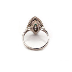 Bague Marquise en or, émeraude et diamants - Castafiore