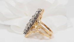 Bague marquise en or jaune et diamants - Castafiore
