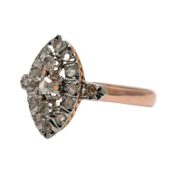 Bague Marquise en or jaune et diamants - Castafiore