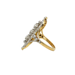 Bague Marquise en or jaune, platine, et diamants - Castafiore
