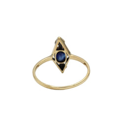 Bague Marquise en or jaune, platine, saphir et diamants - Castafiore