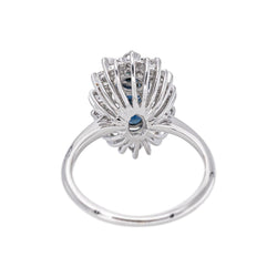 Bague Marquise Or blanc Saphir - Castafiore