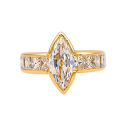 Bague Marquise Or jaune Diamant - Castafiore