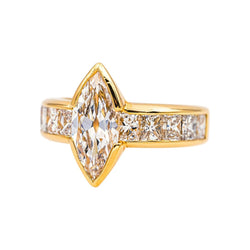 Bague Marquise Or jaune Diamant - Castafiore