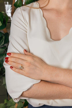 Bague Marquise Or jaune Diamant - Castafiore