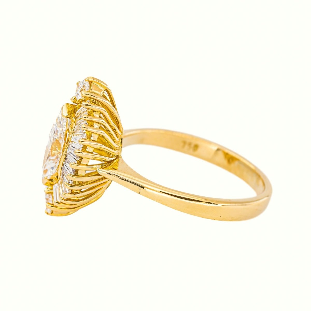 Bague Marquise Or jaune Diamant - Castafiore