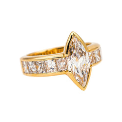 Bague Marquise Or jaune Diamant - Castafiore