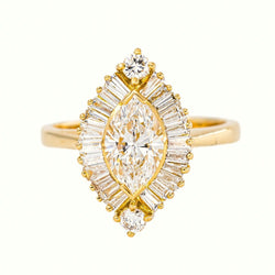 Bague Marquise Or jaune Diamant - Castafiore