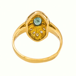 Bague Marquise Or jaune Emeraude - Castafiore