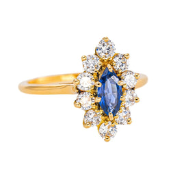 Bague Marquise Or jaune Saphir - Castafiore