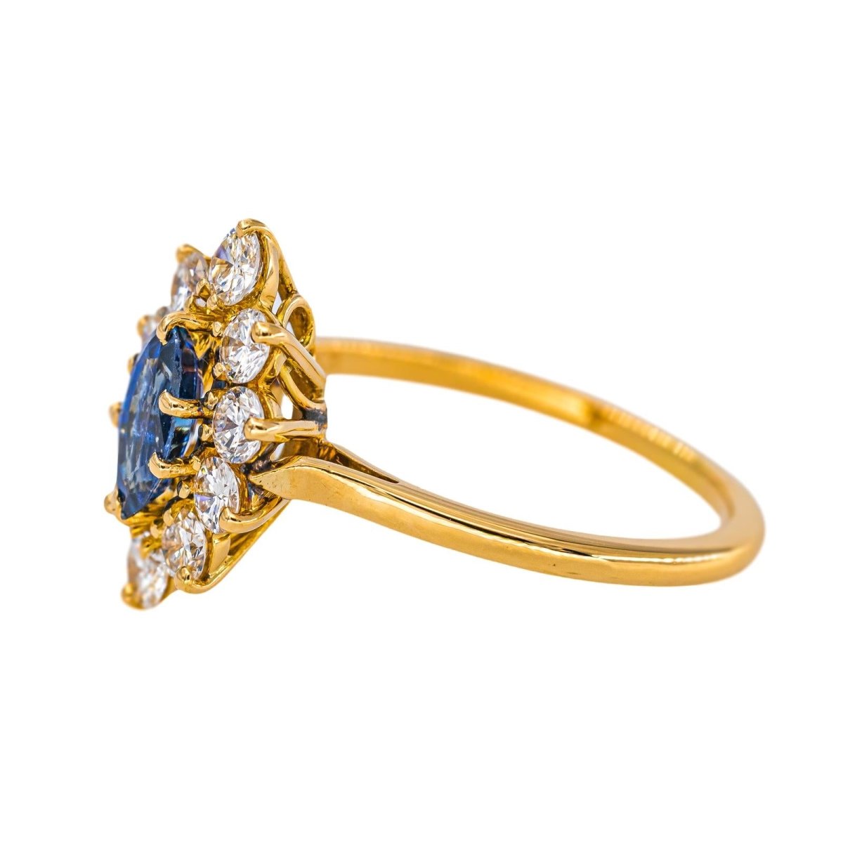 Bague Marquise Or jaune Saphir - Castafiore