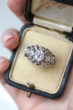 Bague Mauboussin Diamant Coussin 1.57 Cts sur Platine - Castafiore