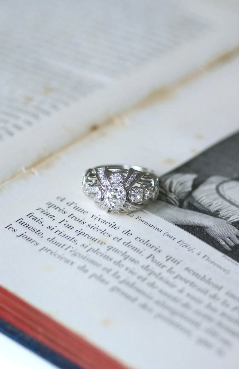 Bague Mauboussin Diamant Coussin 1.57 Cts sur Platine - Castafiore