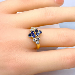 Bague Mauboussin en or jaune 18 carats en saphirs et diamants - Castafiore