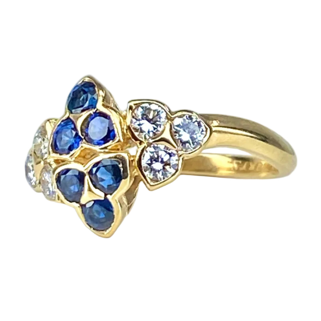 Bague Mauboussin en or jaune 18 carats en saphirs et diamants - Castafiore