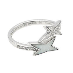 Bague MAUBOUSSIN "Étoile de Vie" en or blanc, nacre et diamants - Castafiore