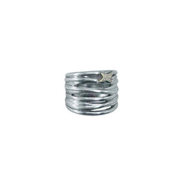 Bague MAUBOUSSIN "Kiff and Sun" en or jaune, argent et diamants - Castafiore
