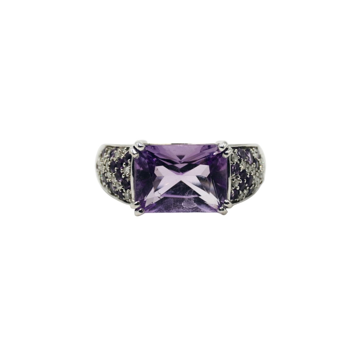 Bague MAUBOUSSIN "Ma princesse d'amour" en or blanc, améthyste et diamants - Castafiore