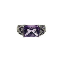 Bague MAUBOUSSIN "Ma princesse d'amour" en or blanc, améthyste et diamants - Castafiore