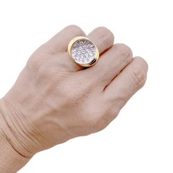 Bague MAUBOUSSIN Transparence pavée en or jaune, cristal de roche et diamants - Castafiore