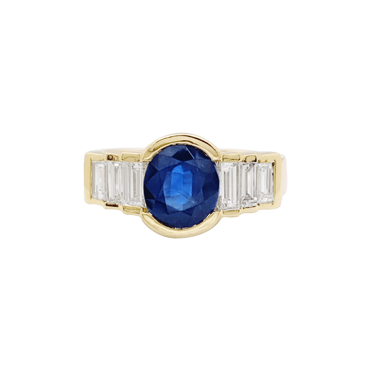 Bague Mellerio en or jaune saphir et diamants - Castafiore