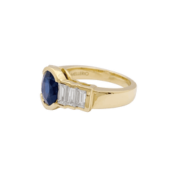 Bague Mellerio en or jaune saphir et diamants - Castafiore