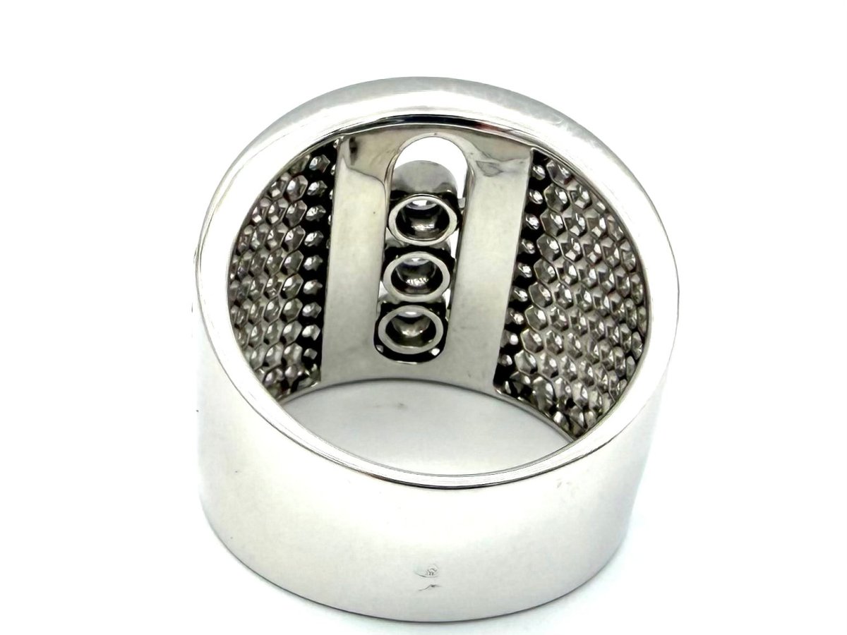 Bague MESSIKA "Move Joaillerie Pavée" en or blanc et diamants - Castafiore
