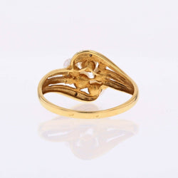 Bague moderne en or jaune et or blanc avec diamants et perles de culture - Castafiore