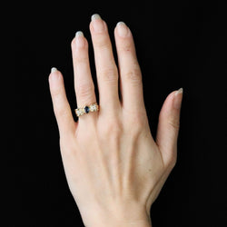 Bague nœud en or jaune saphir et diamants - Castafiore