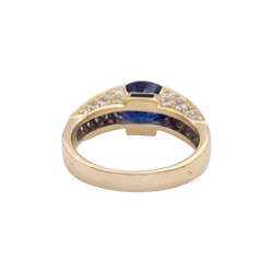 Bague O.J.PERRIN or jaune, saphirs et diamants - Castafiore