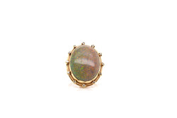 Bague opale et diamants en or jaune 18k - Castafiore
