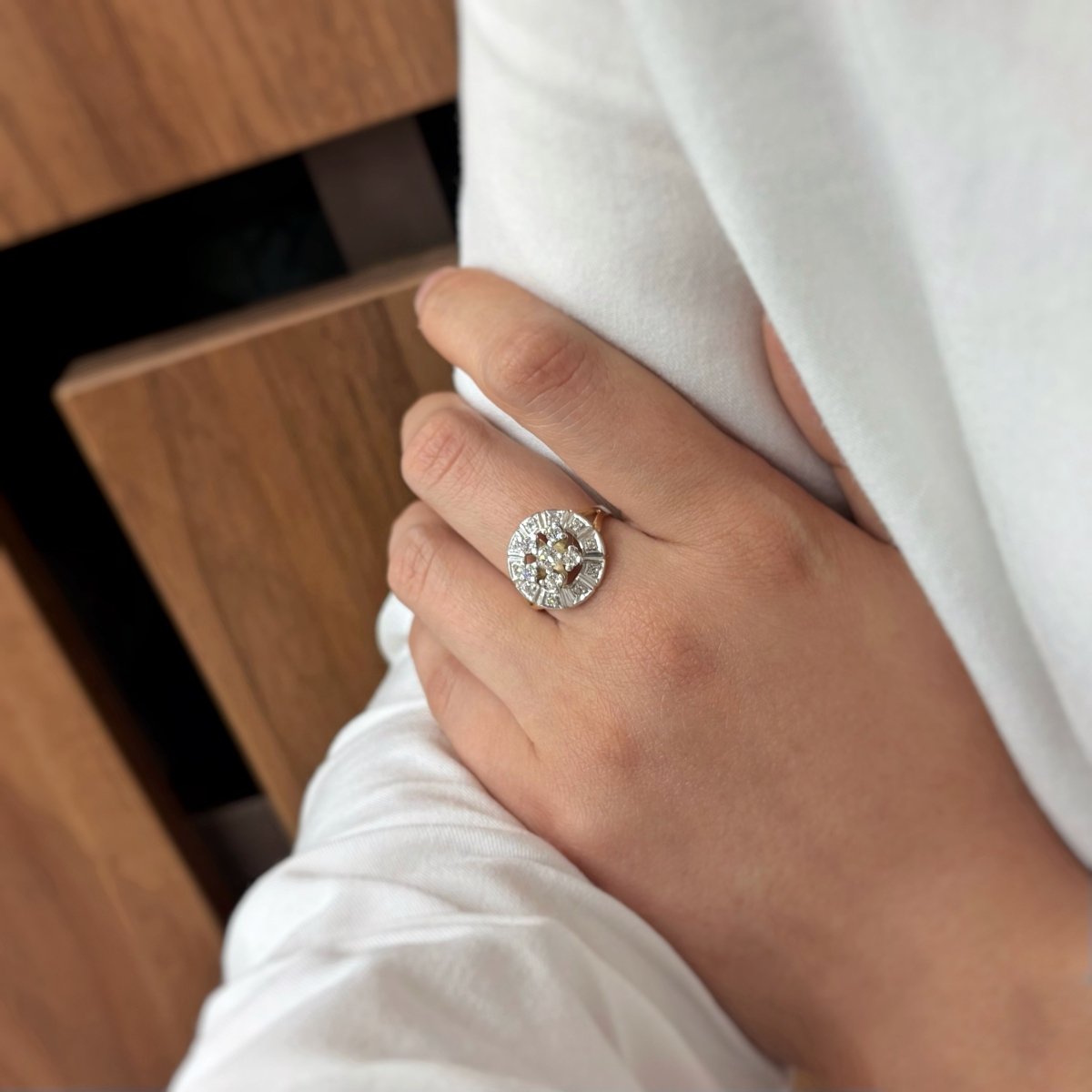 Bague - Or bi - colore & Diamants - Castafiore