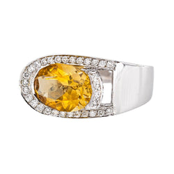 Bague Or blanc Citrine - Castafiore