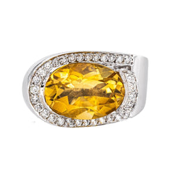 Bague Or blanc Citrine - Castafiore