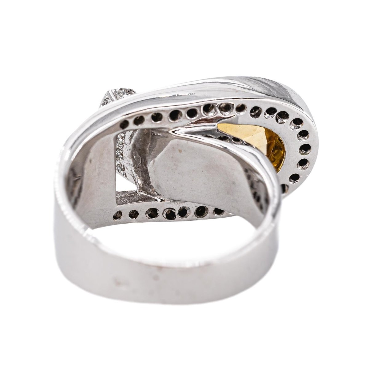 Bague Or blanc Citrine - Castafiore
