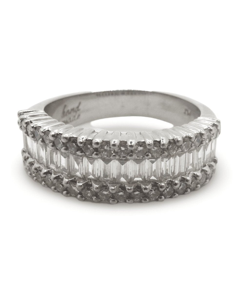 Bague or blanc et diamants 1 ct - Castafiore